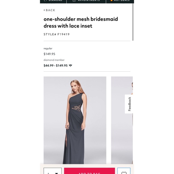 David’s bridal bridesmaid dress - Picture 3 of 4